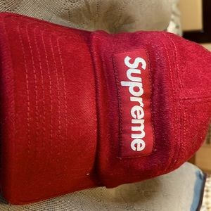 Supreme Red/Burgundy Wool Box Logo Hat (Gently Used)
